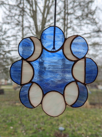 Royal Stained Glass Blue Sky Moon Phases