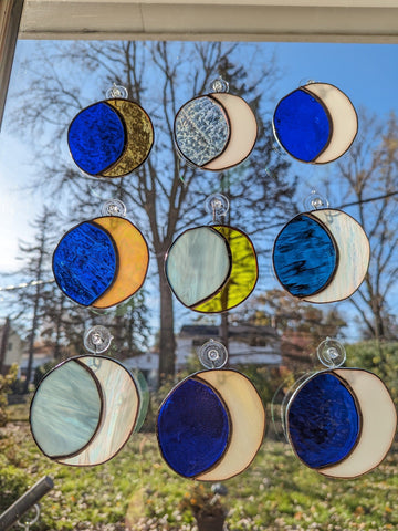 Royal Stained Glass Stained glass Moon Suncatchers