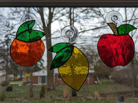 Royal Stained Glass Suncatcher Oranges, Lemons and Apples!