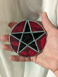 Royal Stained Glass Pagan Gift Pentagram Suncatchers