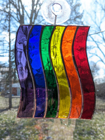 Royal Stained Glass Suncatcher Pride Banner