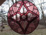 Royal Stained Glass Handmade Glass Panel Purple Passion Circle