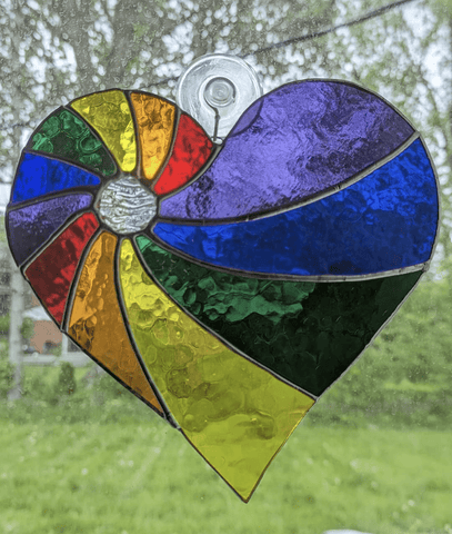 Royal Stained Glass Stained Glass Art Rainbow Heart