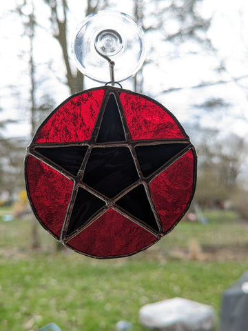 Royal Stained Glass Pagan Gifts Small Pentagram