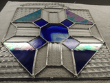 Royal Stained Glass Stained Glass Art Can be made in different colors Blues and textures geometric quilt square