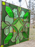 Royal Stained Glass Stained Glass Art Green Art Deco Panel