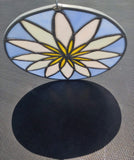 Iridescent Daisy with Sky - Stained Glass Mandala
