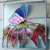 Iridescent Pollinator - Stained Glass Panel