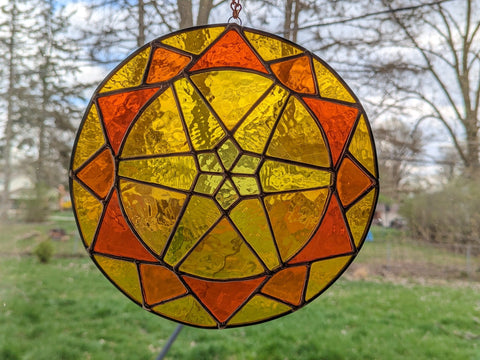 Royal Stained Glass Stained Glass Art Orange and Yellow Sun