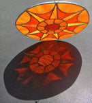 Orange Sunburst Stained Glass Mandala