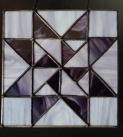 Royal Stained Glass Stained Glass Art Purple Pinwheel Quilt Square