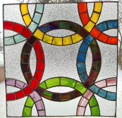 Royal Stained Glass Stained Glass Art Set of Circles Quilt Square