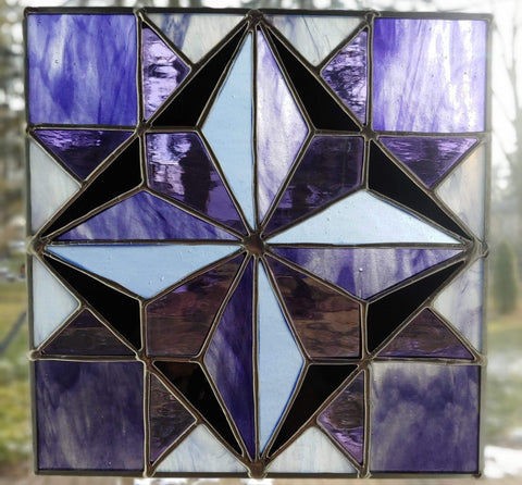 Royal Stained Glass Stained Glass Art Shades of Purple Quilt Square