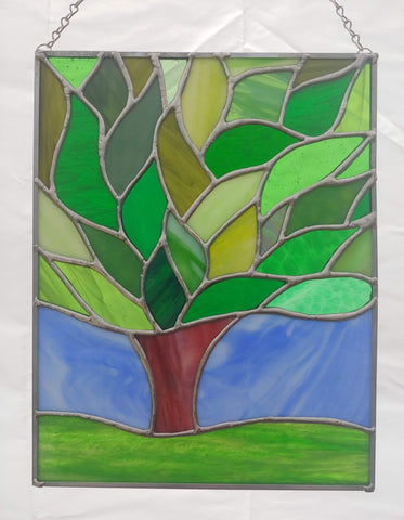Summer Tree - Stained Glass Panel