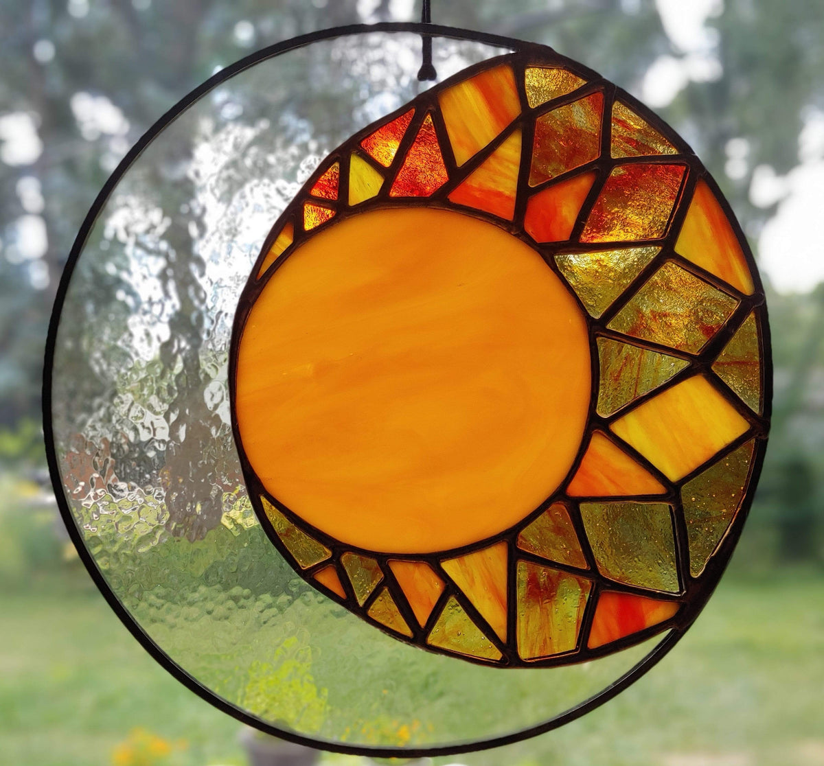 Sun and Moon Stained Glass Panel Royal Stained Glass