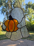 Royal Stained Glass Stained Glass Pumpkin Ghost