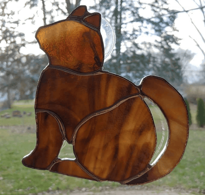 Royal Stained Glass Stained Glass Art Can be ordered any color. Please give 10 days to create. Kitty Cat Suncatchers