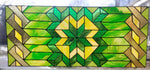 Royal Stained Glass Stained Glass Art Transom Style Green to Gold Stained Glass Window